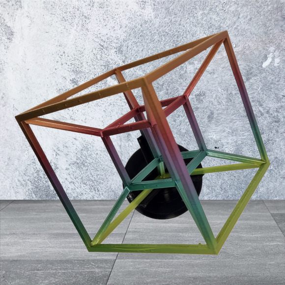 Tesseract Hypercube 3D Printed 4th Dimension Sculpture Model Pick Size & Color - Picture 2 of 8